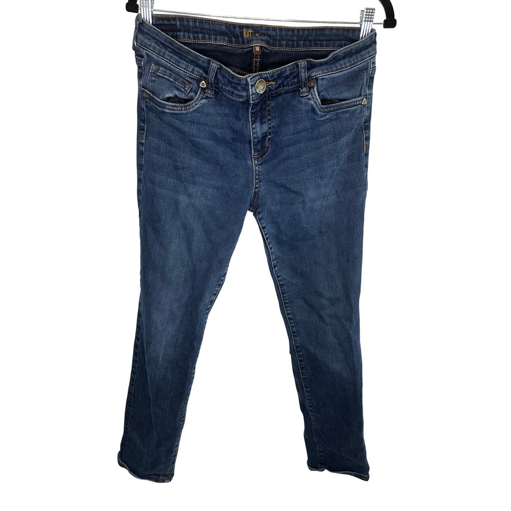 KUT from the Kloth Jeans Women's Size 10 Blue Denim Straight Leg Casual Pants